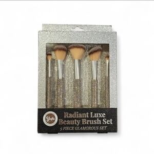 Radiant Luxe Beauty Brush Set - Gold and Silver